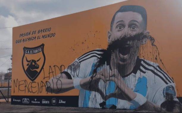 Vandalizaron un mural de Ángel Di María en Rosario